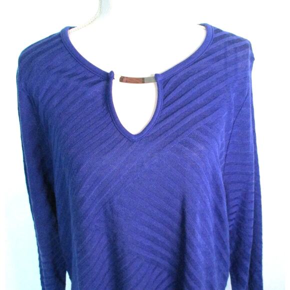 Dana Buchman Plus Women's 3/4 Sleeve Blue Knit Lightweight Sweater NWT Size 2X - Picture 2 of 11